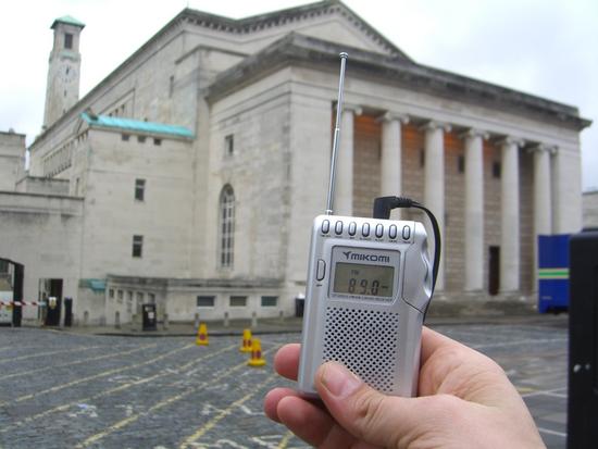 Radio in front of Guildhall