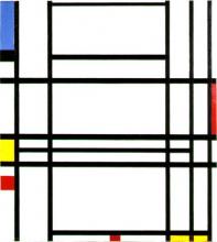 Composition No. 10. 1939-42. Piet Mondrian. Oil on canvas. 80 x 73 cm. Private collection.